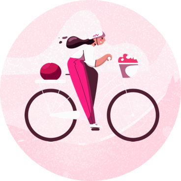 Cycling woman icon