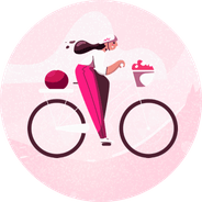 Cycling woman icon