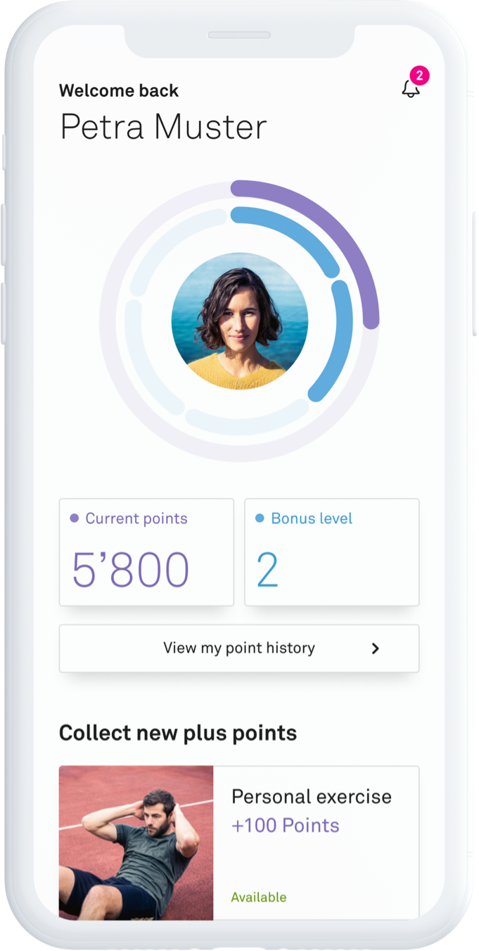 Helsana app screen